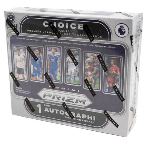 2022-23 Panini Prizm Premier League Soccer Choice Box – 8 Cards (1 Autograph + Parallels)