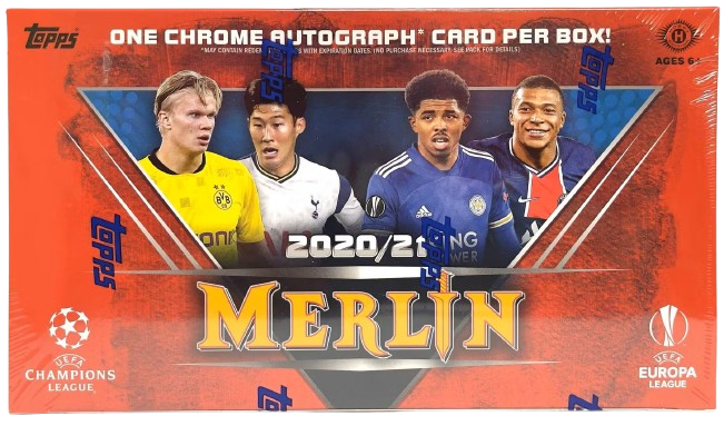 Topps Merlin Chrome UEFA Champions League 2020/21 – Hobby Box | 1 Autogramm pro Box |