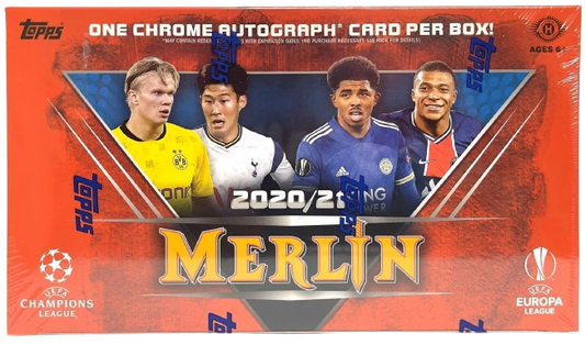 Topps Merlin Chrome UEFA Champions League 2020/21 – Hobby Box | 1 Autogramm pro Box |
